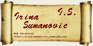 Irina Šumanović vizit kartica